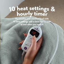 Slumberdown Elegantly Warm Luxury Heated Throw | Green thumbnail 3