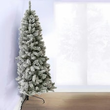 7FT Half Slim Xmas Snow Flocked Christmas Tree thumbnail 2