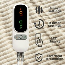 Natural Electric Blanket Heated Fleece Overblanket Throw thumbnail 3