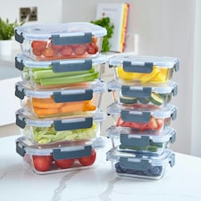 10 Glass Containers & 10 Lids Food Storage Set 10 Piece thumbnail 2