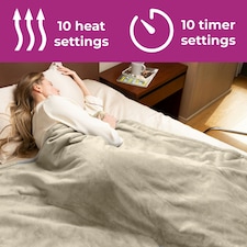 Beige Electric Heated Throw Over Blanket - Reversible thumbnail 4