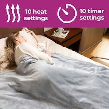 Grey Electric Heated Throw Over Blanket - Reversible thumbnail 4