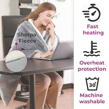 Grey Electric Heated Throw Over Blanket - Reversible thumbnail 5