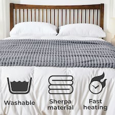 Grey Electric Blanket Heated Fleece Overblanket Throw thumbnail 4