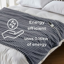 Grey Electric Blanket Heated Fleece Overblanket Throw thumbnail 5