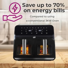 Black Electric 8.5L Digital Air Fryer with Dual Drawer thumbnail 10