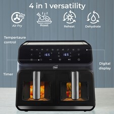 Black Electric 8.5L Digital Air Fryer with Dual Drawer thumbnail 9