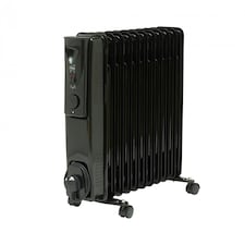 Black Electric 2500W 11 Fin Oil Filled Radiator Heater