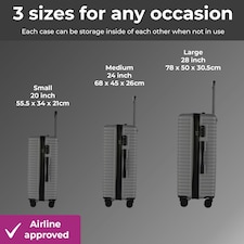 Titanium 3 Piece Hard Shell Suitcase Set | Grey thumbnail 3