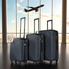 Blue 3 Piece Hard Shell Suitcase Set | Blue thumbnail 2