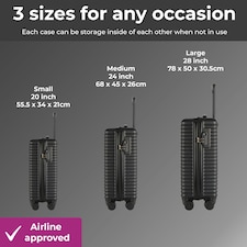 Blue 3 Piece Hard Shell Suitcase Set | Blue thumbnail 3