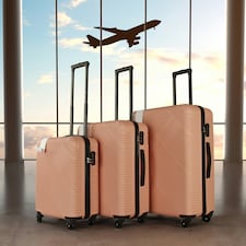 Rose 3 Piece Hard Shell Suitcase Set | Pink thumbnail 2