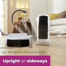 White Electric Fan Heater 2000W Portable Floor or Upright thumbnail 5