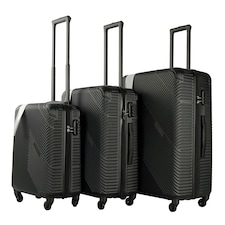 Black 3 Piece Hard Shell Suitcase Set | Black