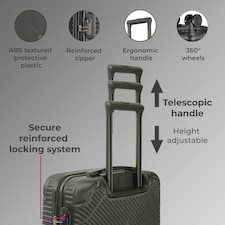 Black 3 Piece Hard Shell Suitcase Set | Black thumbnail 4