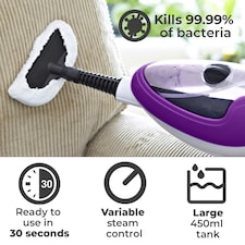 Purple 10 in 1 1500W Hot Steam Mop Cleaner and Hand Steamer thumbnail 5