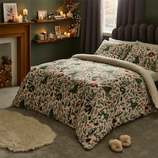 Silentnight Winter Wonderland Teddy Fleece Duvet Set, Single, Supersoft Cosy Duvet Cover with Pillowcase Included