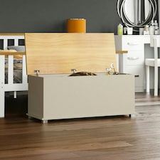 Vida Designs Arlington Storage Ottoman Bedroom Hallway Chest Bench, Grey & Oak | Grey | Grey & Oak | One Size thumbnail 4