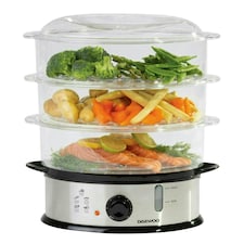 Daewoo 9L Capacity, 3 Layer Food Steamer With Rice Bowl