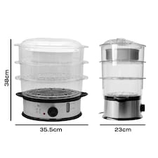 Daewoo 9L Capacity, 3 Layer Food Steamer With Rice Bowl thumbnail 5