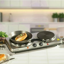 Daewoo Stainless Steel Portable Double Hot Plate thumbnail 2