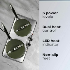 Daewoo Stainless Steel Portable Double Hot Plate thumbnail 3