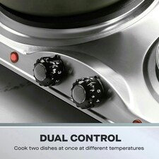 Daewoo Stainless Steel Portable Double Hot Plate thumbnail 4