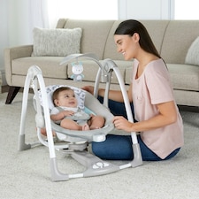 Ingenuity 2-in-1 Portable Auto Baby Swing Raylan with Vibrations & Music 0-9M thumbnail 3