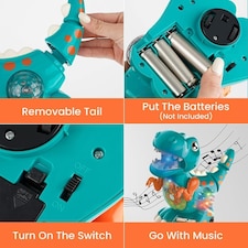 Alivio Crawling Walking Dinosaur Baby Toy with Musical Lights for 1 to 2 Years Kids (Blue) thumbnail 4