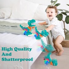 Alivio Crawling Walking Dinosaur Baby Toy with Musical Lights for 1 to 2 Years Kids (Blue) thumbnail 5