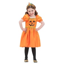 Pumpkin Orange Dress Girls Fancy Dress Costume Kids Small - Age 4-6 thumbnail 2