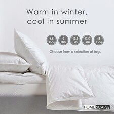 Homescapes Goose Feather and Down 13.5 Tog Duvet for Winter, Double thumbnail 5