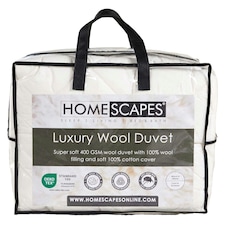 Homescapes Australian Wool 400 GSM Heavy Duvet, Super King