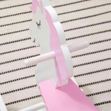 HOMCOM Kids Ride-On Toy Rocking Horse w/ Handlebar, Foot Pedal - Pink thumbnail 6