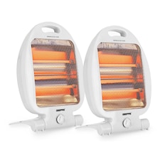 GEEPAS 800W Quartz Halogen Heater, Pack of 2, White