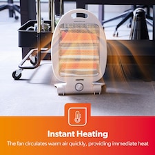 GEEPAS 800W Quartz Halogen Heater, Pack of 2, White thumbnail 4