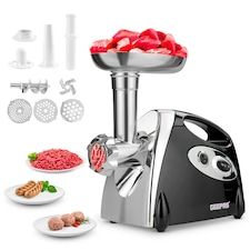 GEEPAS Electric Meat Grinder 1800W – Stainless Steel Meat Mincer & Sausage Stuffer, Black