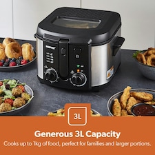 GEEPAS Deep Fat Fryer - 3L Stainless Steel Fryer with Viewing Window thumbnail 3