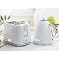 Daewoo Argyle Collection, 2 Slice Toaster & Kettle Set-White thumbnail 2