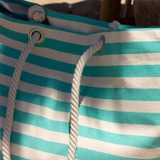 Nicola Spring Large Striped Canvas Tote Beach Bag - 55cm x 36cm - Seafoam | Green | Seafoam thumbnail 7
