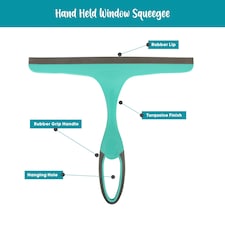 JVL Rubber Hand Held Wiper Blade Window Squeegee, Turquoise thumbnail 2