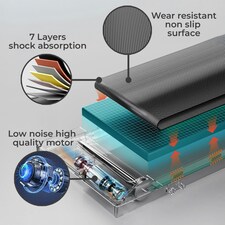 Neo Under Desk Portable Walking Pad Treadmill Adjustable Speed Remote LED Display for Home Office Fitness Exercise Installation-Free -Black thumbnail 3