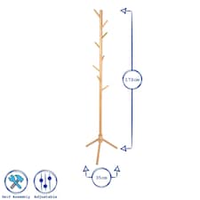 Harbour Housewares Free-Standing Wooden Coat Rack - Dark Wood | Brown | Dark Wood | One Size thumbnail 3