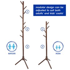 Harbour Housewares Free-Standing Wooden Coat Rack - Dark Wood | Brown | Dark Wood | One Size thumbnail 5