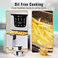 5.5L Digital Air Fryer with Timer and Low Fat Oil Free White thumbnail 3