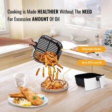 5.5L Digital Air Fryer with Timer and Low Fat Oil Free White thumbnail 4