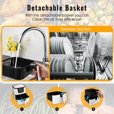 5.5L Digital Air Fryer with Timer and Low Fat Oil Free White thumbnail 6
