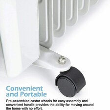 PureMate 2500W Oil Filled Radiator With 11 Fins Heating thumbnail 5