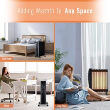 2500W Oil Filled Radiator with 11 Fins Black thumbnail 3