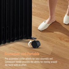 2500W Oil Filled Radiator with 11 Fins Black thumbnail 8